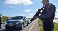 Concurso da PM MT: soldado durante patrulhamento em rodovia - Divulgação