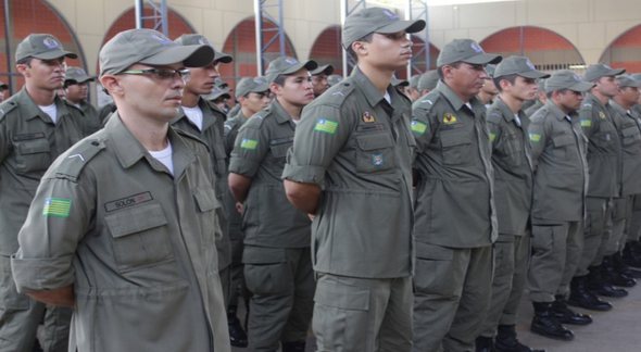Concurso PM PI: soldados da Polícia Militar do Piauí perfilados - Divulgação