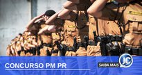 Concurso PM PR: soldados da Polícia Militar do Paraná perfilados - Divulgação