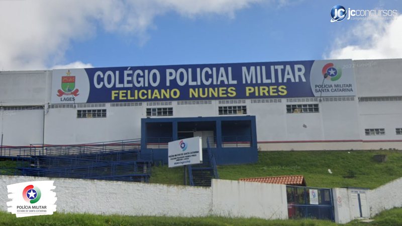 Processo seletivo da PM SC: prédio do Colégio Policial Militar “Feliciano Nunes Pires”, em Lages