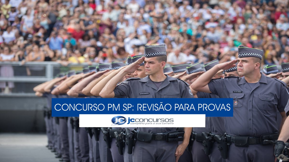 Concurso PM SP - soldados da Polícia Militar de São Paulo perfilados