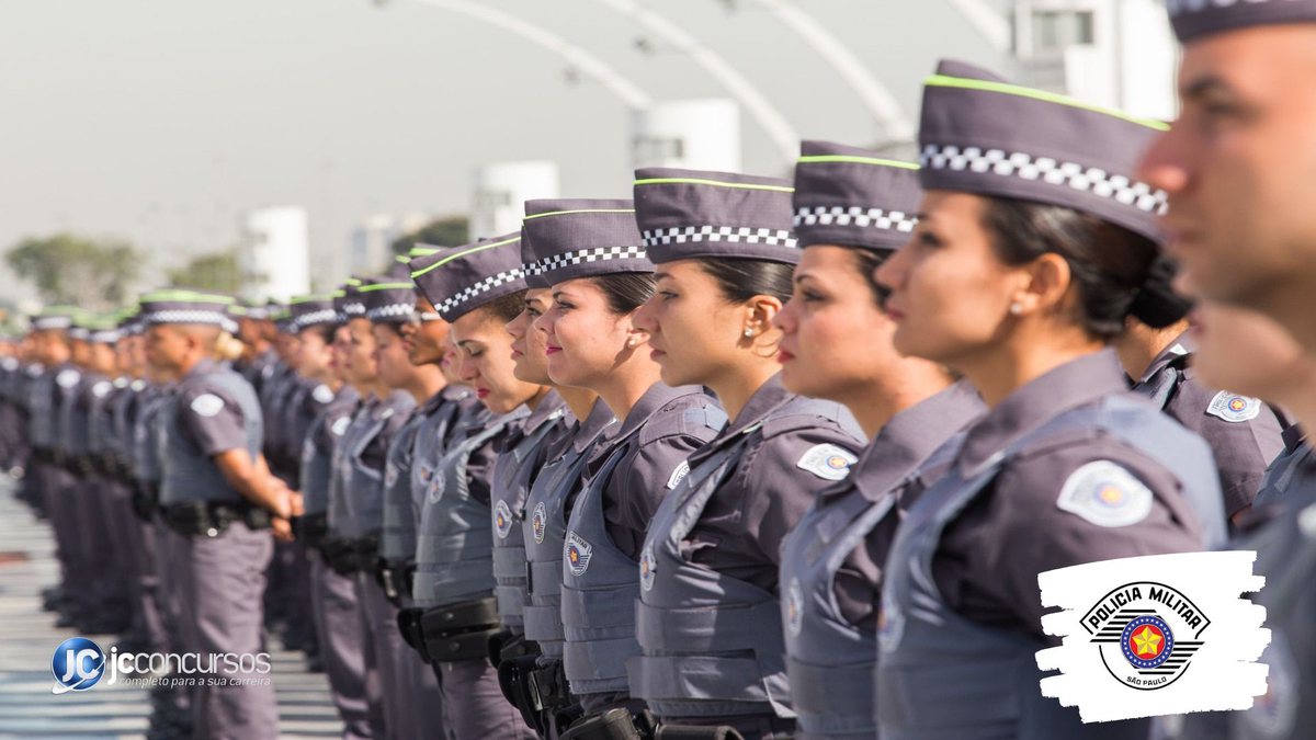 Soldados da Polícia Militar de São Paulo em formação