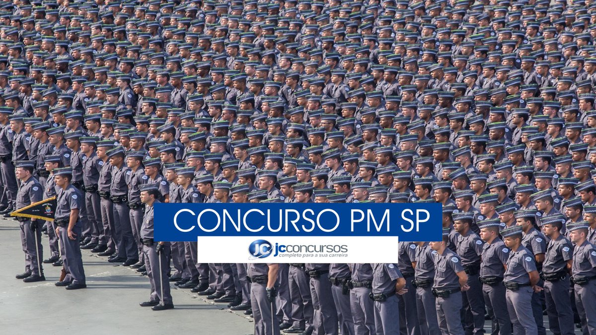 Concurso PM SP - soldados da Polícia Militar de São Paulo perfilados
