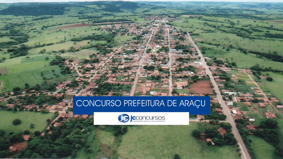 Concurso Prefeitura de Araçu - vista aérea do município