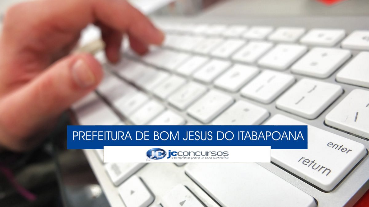 Concurso Prefeitura de Bom Jesus do Itabapoana -  mão posicionada sobre teclado