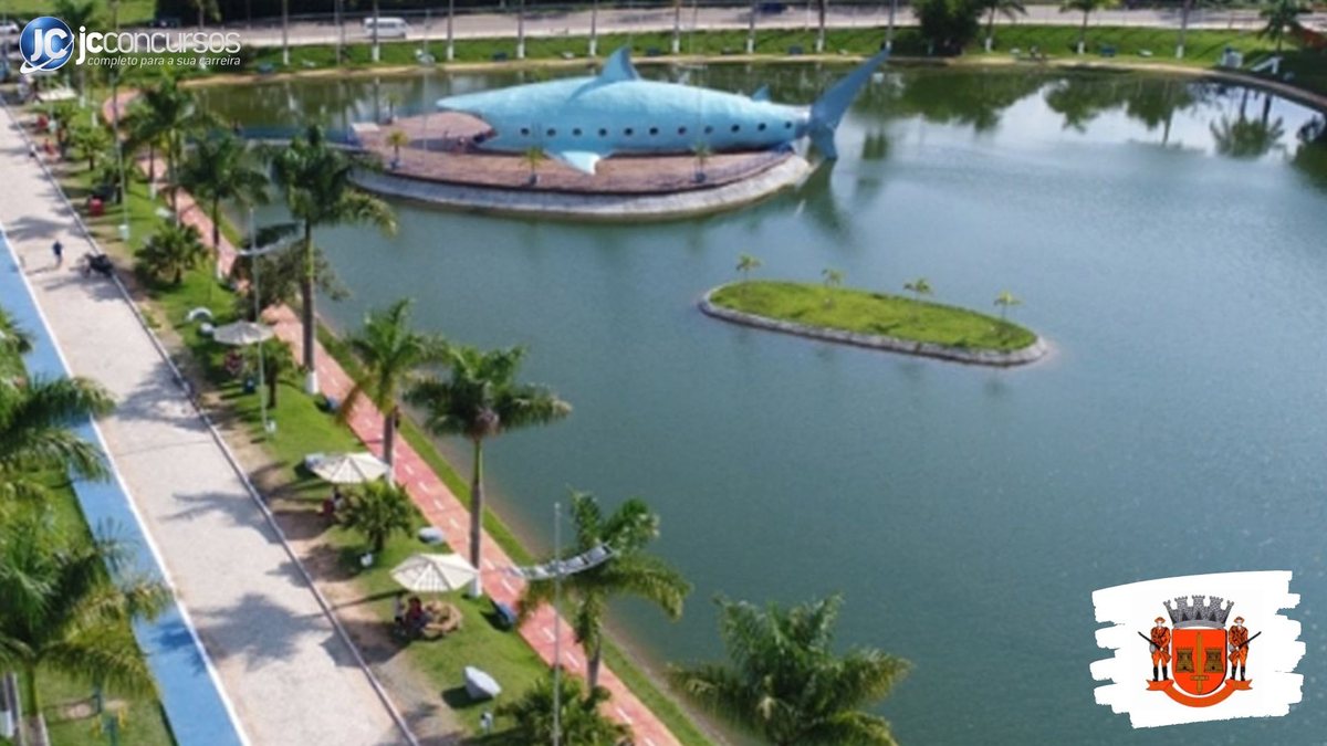 Concurso da Prefeitura de Buri SP: vista aérea do Parque do Tubarão