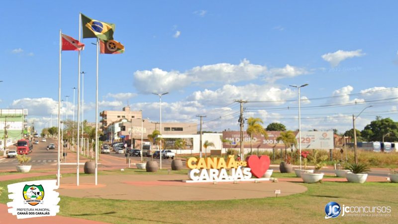 Concurso da Prefeitura de Canaã dos Carajás PA: letreiro turístico da cidade