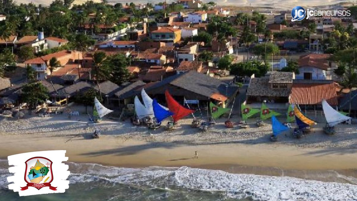 Concurso da Prefeitura de Caucaia CE: vista da praia do Cumbuco