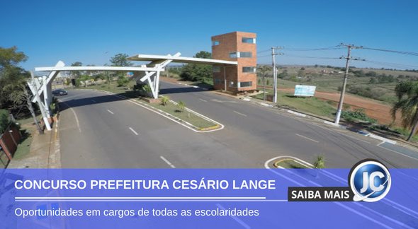 Concurso Prefeitura de Cesário Lange - portal de entrada do município - Divulgação