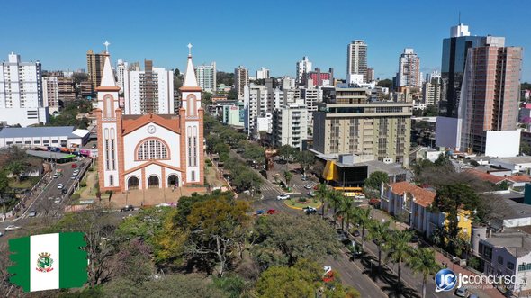 Concurso da Prefeitura de Chapecó SC: vista aérea da cidade - Divulgação