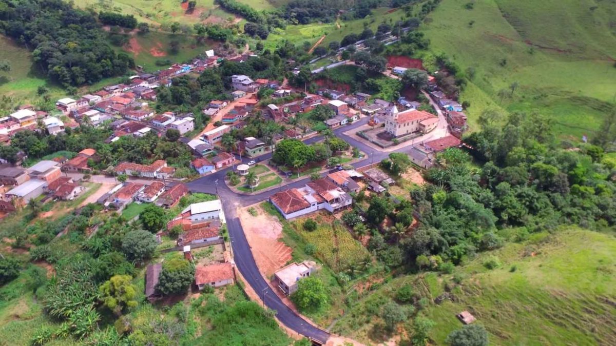 Concurso da Prefeitura de Córrego Novo: vista aérea do município