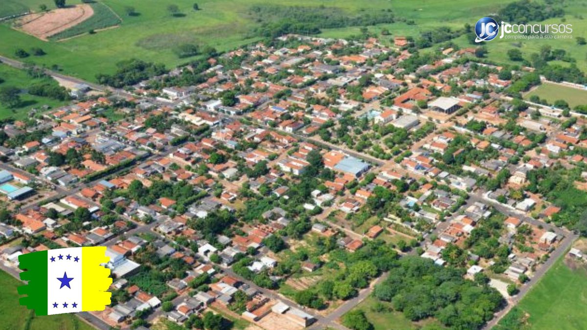 Concurso da Prefeitura de Flora Rica SP: vista aérea da cidade