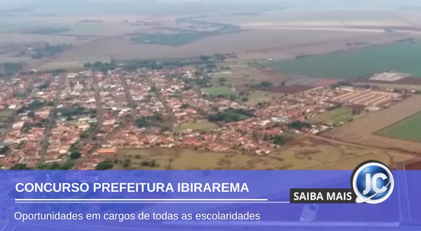 Concurso Prefeitura de Ibirarema - vista aérea do município - Divulgação