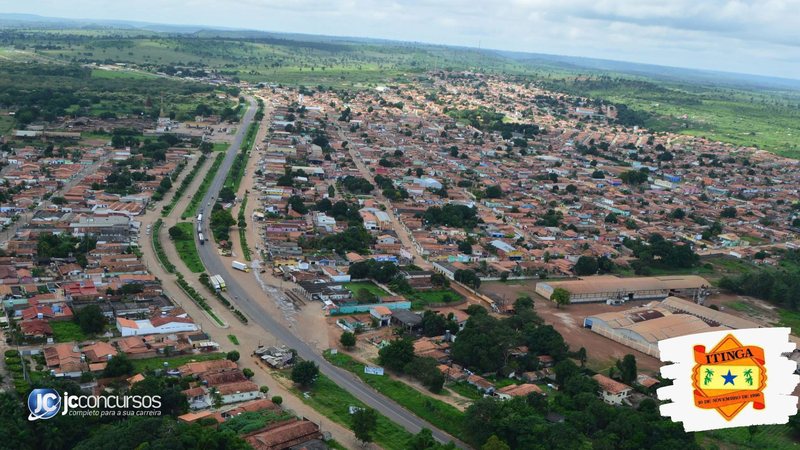 Concurso da Prefeitura de Itinga do Maranhão: vista aérea do município