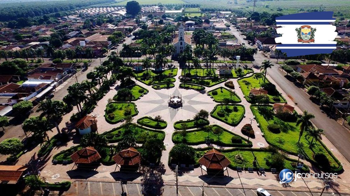 Concurso da Prefeitura de Jaborandi: vista aérea do município