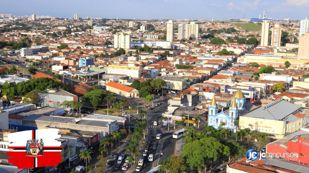 Concurso da Prefeitura de Jacareí SP: vista aérea da cidade