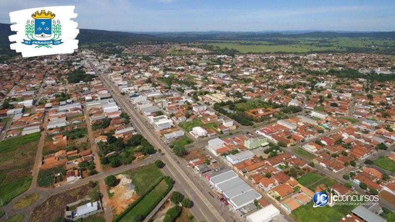 Concurso da Prefeitura de Jaraguá: vista aérea do município