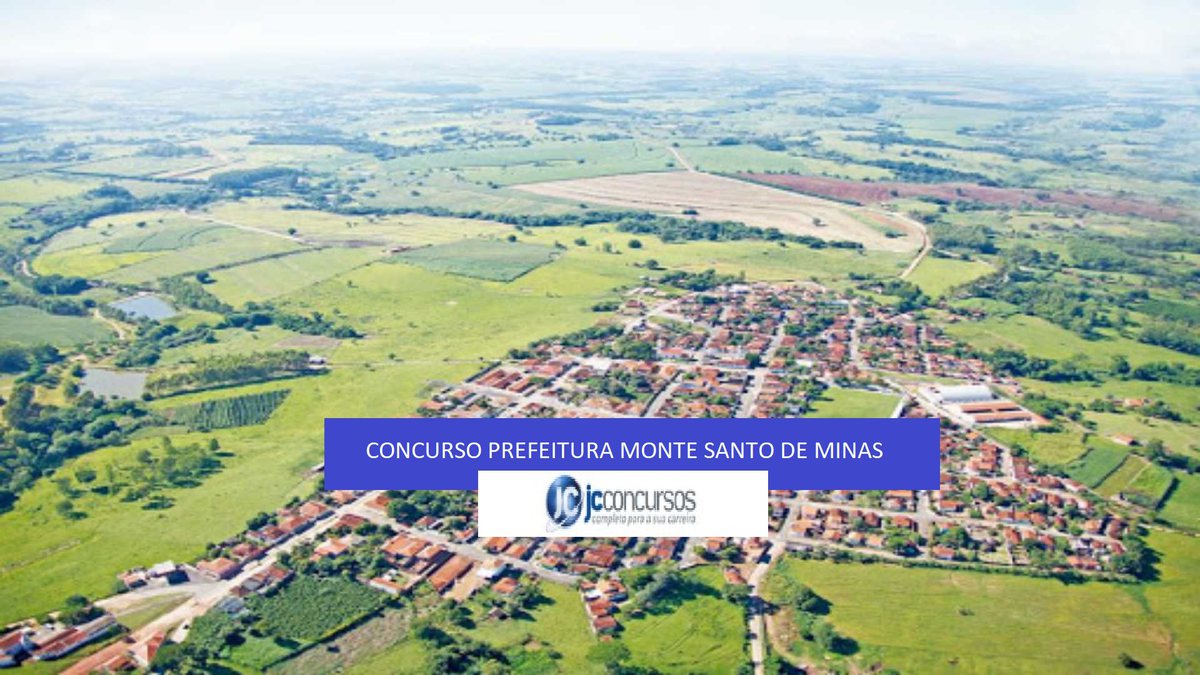 Concurso Prefeitura Monte Santo de Minas - vista aérea do município