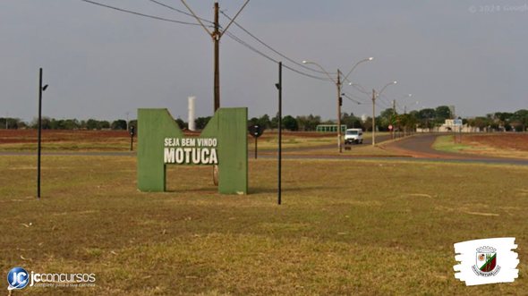 Processo seletivo da Prefeitura de Motuca SP: letreiro turístico da cidade - Google Street View