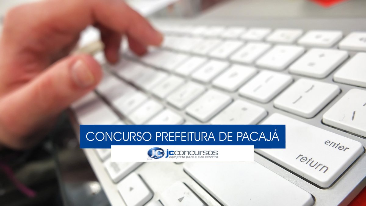 Concurso Prefeitura de Pacajá - mão posicionada sobre teclado