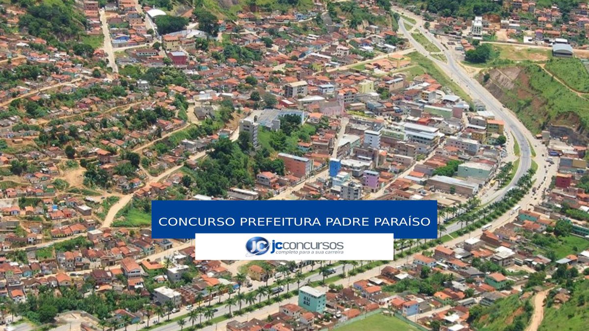 Concurso Prefeitura de Padre Paraíso - vista aérea do município