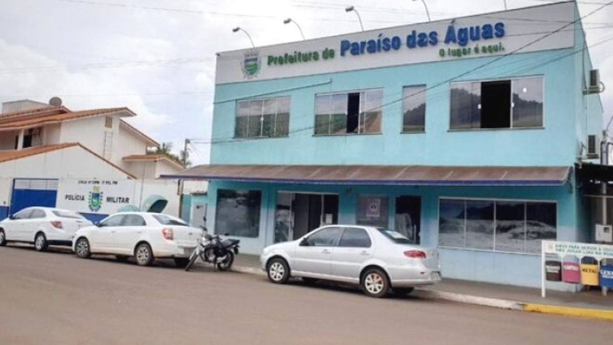 Fachada da Prefeitura de Paraíso das Águas, no Mato Grosso do Sul