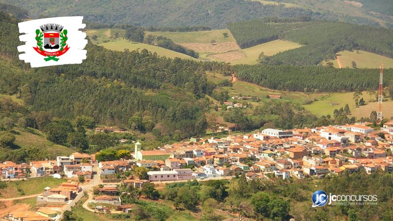 Concurso da Prefeitura de Pedra Bela: vista aérea do município