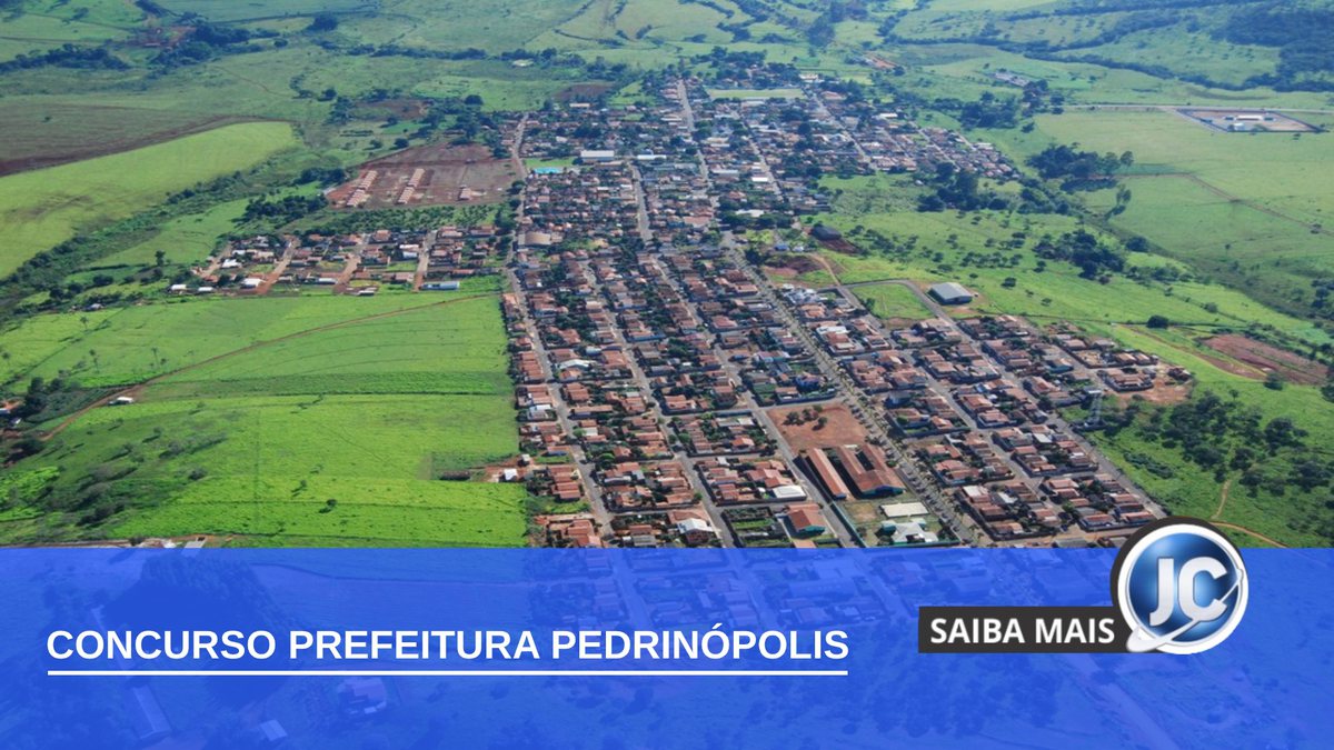 Concurso Prefeitura de Pedrinópolis - vista aérea do município