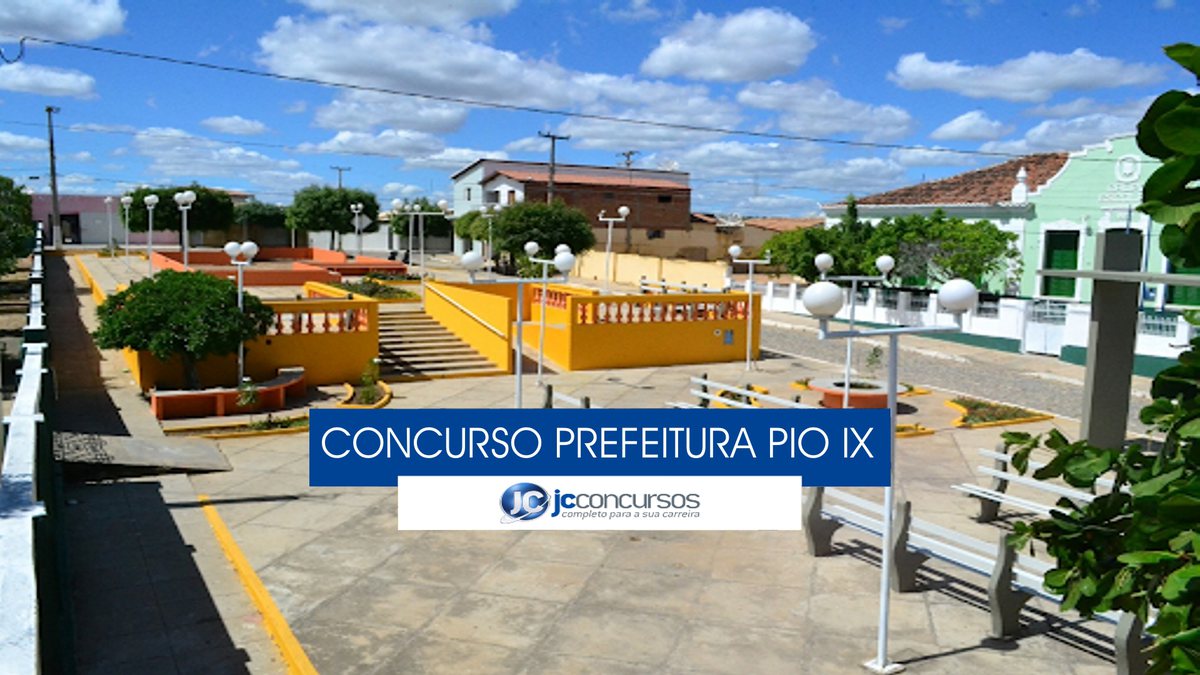 Concurso Prefeitura de Pio IX - praça no centro do município