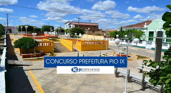 Concurso Prefeitura de Pio IX - praça no centro do município - Divulgação