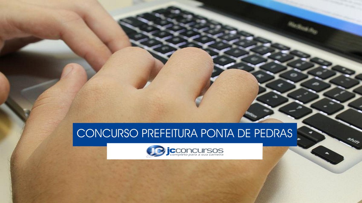 Concurso Prefeitura de Ponta de Pedras - mãos posicionadas sobre teclado