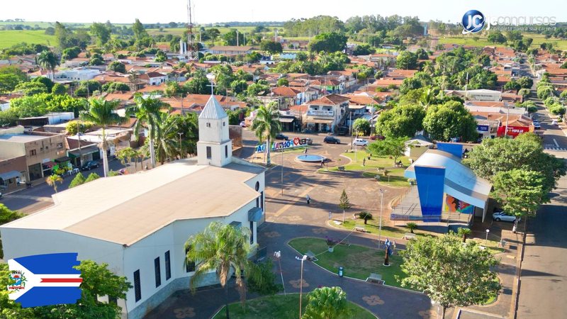 Concurso da Prefeitura de Pontalinda SP: vista aérea da cidade - Divulgação