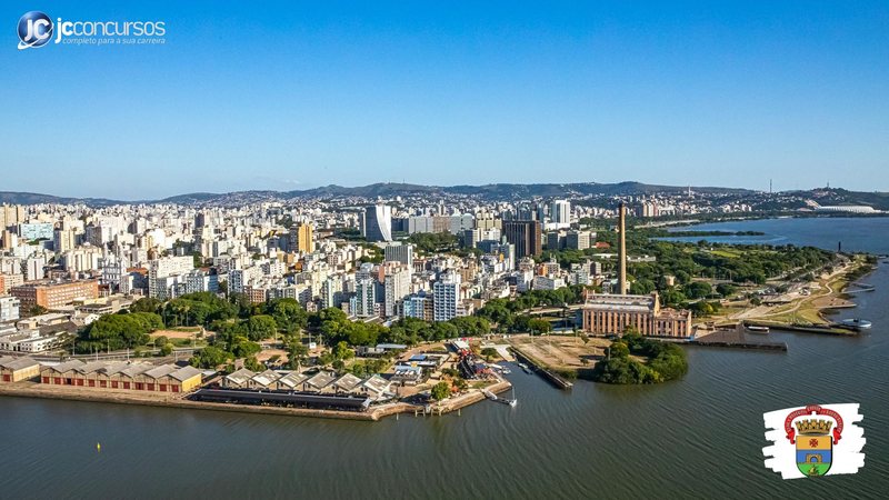 Concurso da Prefeitura de Porto Alegre RS: vista aérea da cidade