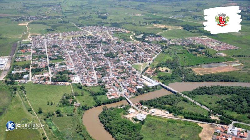 Concurso da Prefeitura de Potim: vista aérea do município