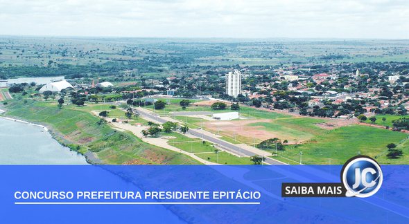 Concurso Prefeitura de Presidente Epitácio: vista aérea do município - GESP