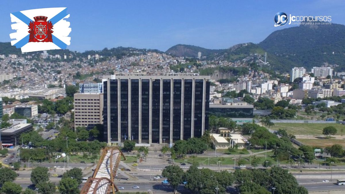 Concurso da Prefeitura do Rio de Janeiro: vista panorâmica do edifício-sede do Executivo