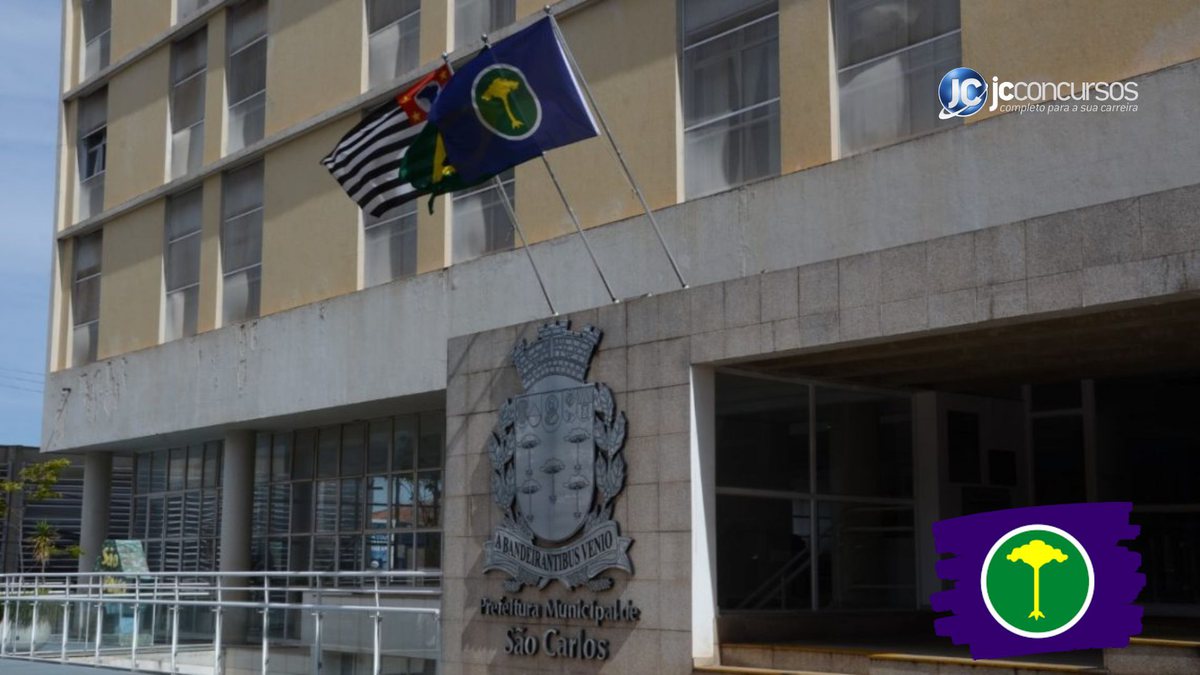 Concurso da Prefeitura de São Carlos SP: fachada do prédio do Executivo