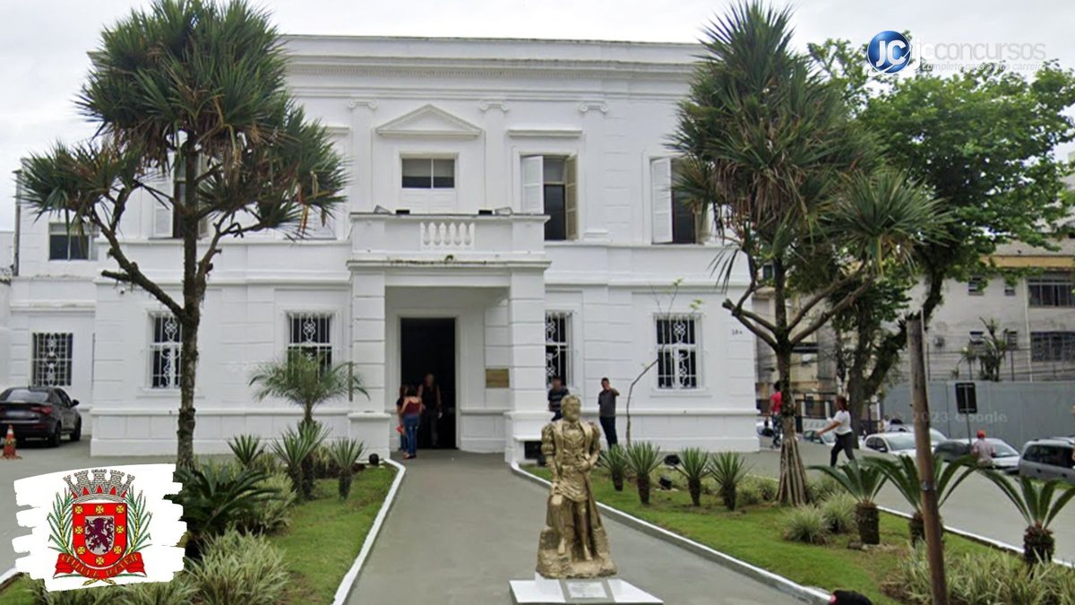 Processo seletivo de São Vicente SP: fachada do prédio da prefeitura
