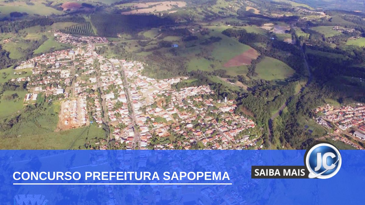 Concurso Prefeitura de Sapopema: vista aérea do município