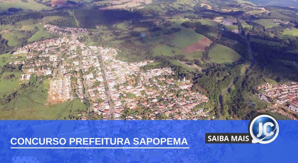 Concurso Prefeitura de Sapopema: vista aérea do município - Divulgação