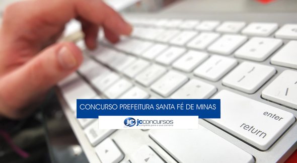 Concurso Prefeitura de Santa Fé de Minas -  mão posicionada sobre teclado - Rafael Neddermeyer - Câmara dos Deputados