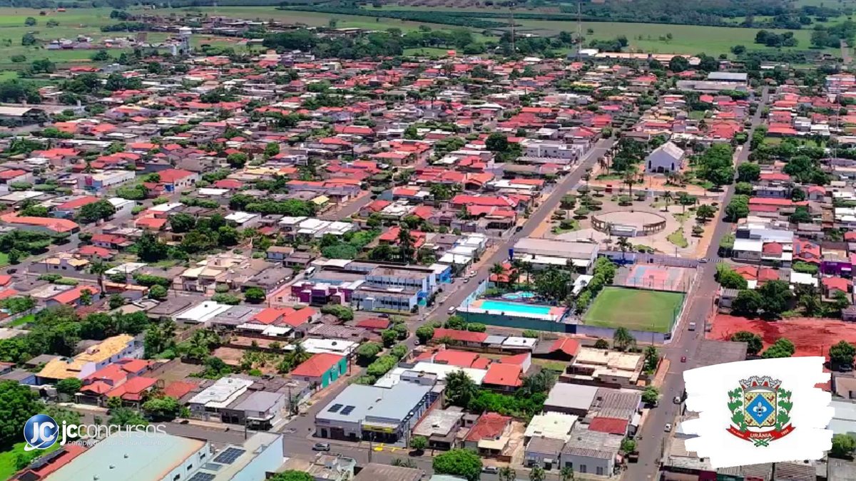Concurso da Prefeitura de Urânia: vista aérea do município