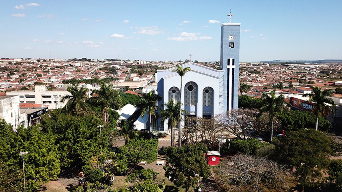 Concurso da Prefeitura de Vargem Grande do Sul: vista panorâmica da região central da cidade