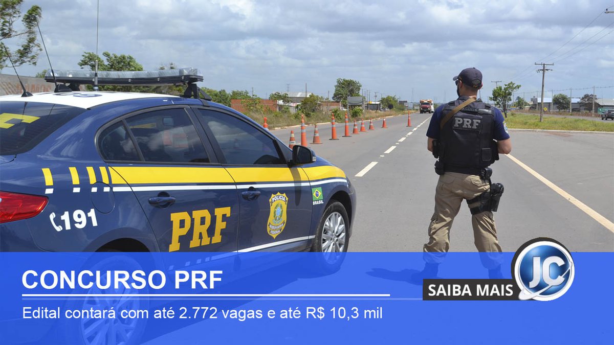 Concurso PRF: policial rodoviário e viatura