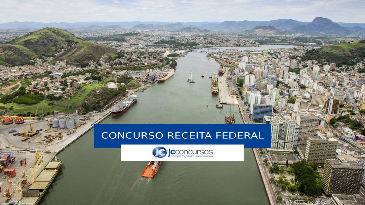 Concurso Receita Federal - vista aérea do Porto de Vitória