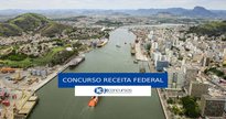 Concurso Receita Federal - vista aérea do Porto de Vitória - Codesa
