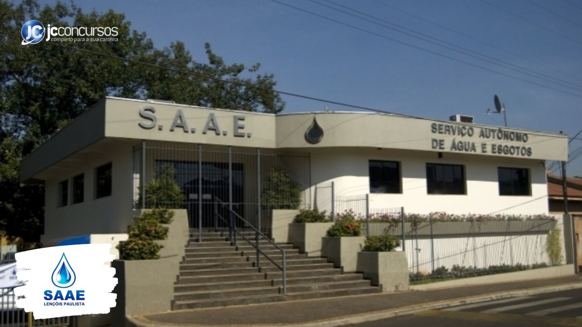 Concurso do Saae de Lençóis Paulista: fachada da sede do órgão