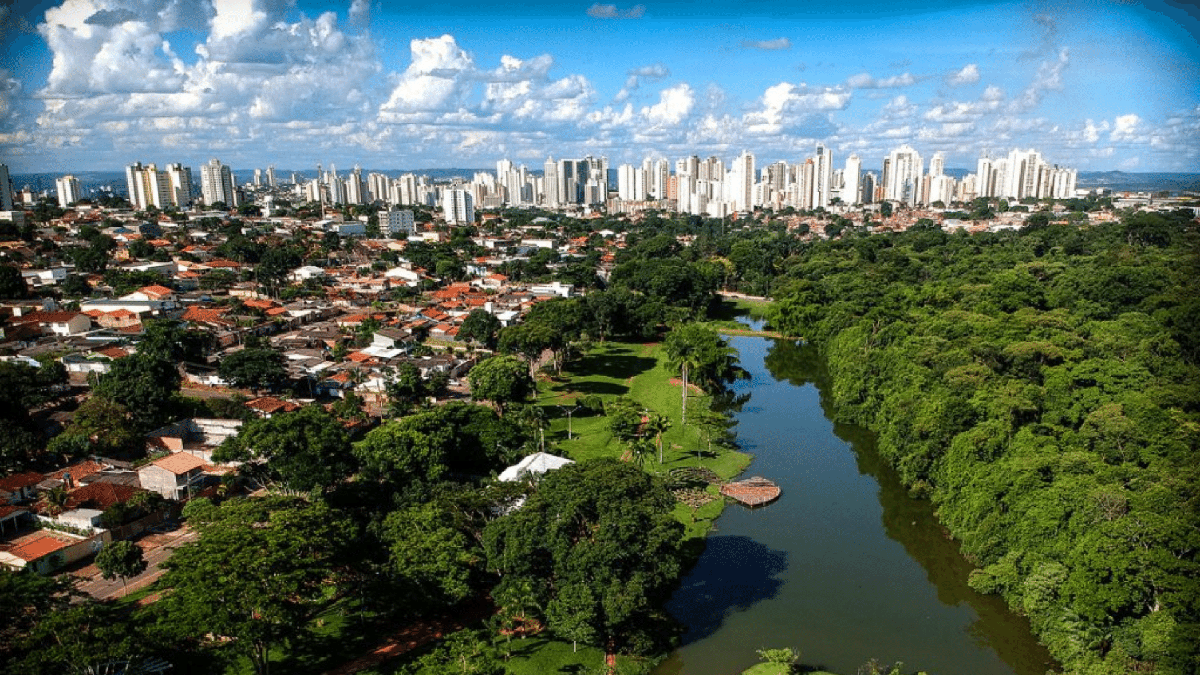 Concurso Sead: Cidade de Goiânia, no Estado de Goiás, visto do alto