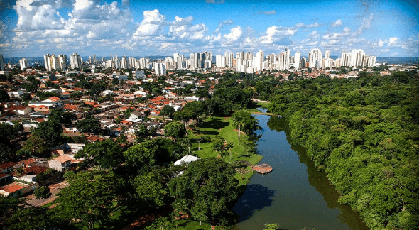 Concurso Sead: Cidade de Goiânia, no Estado de Goiás, visto do alto - Divulgação