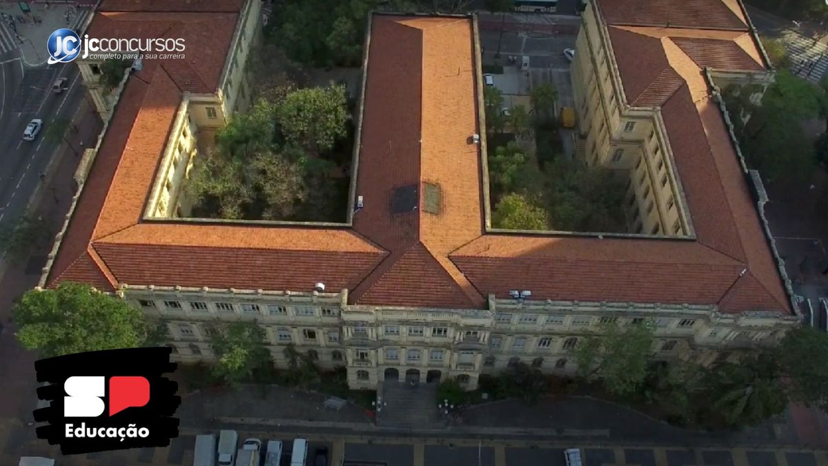 Processo seletivo da SEE SP: vista aérea do prédio da Secretaria da Educação do Estado de São Paulo, na capital - Foto: Divulgação
